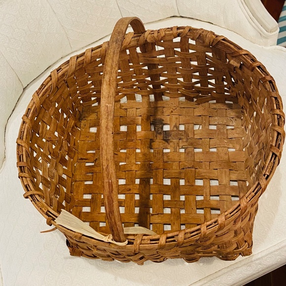 O4-RARE Antique Primitive Farmhouse Hand Woven Egg Basket - Picture 4 of 10